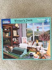 White Mountain Puzzles Writer's Desk 1000 Piece Puzzle Complete