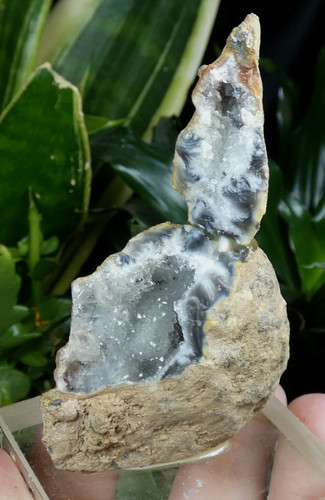 Géode agate noir blanc - géode, &