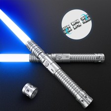 Lightsaber 2er Laser pour Enfants et Adultes 2 en 1 RGB 15 Couleurs USB Recha...