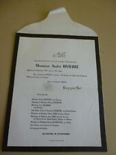 ANCIEN FAIRE PART DECES AVIS RIVIERRE GIRY GOUEFFON CROTTES PITHIVERAIS 1971