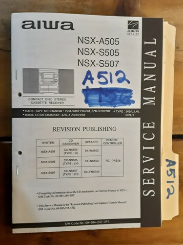 Aiwa nsx a505 s505 - nsx-a505, s507