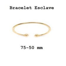 Bracelet Jonc Esclave Ouvert Boule 70-55 mm Plaqué Or 18K 5 Microns Dolly-Bijoux