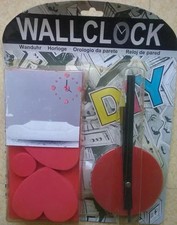 Horloge Murale Autocollante Coeur Rouge