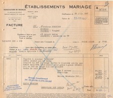 1947 MANUFACTURE DE MEUBLES ETS MARIAGE A SAINT QUENTIN - M. CHADIRAC A POUXE