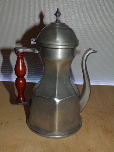Théière étain manche - théière, en