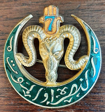 insigne 7° RTA rare variante Main Orange Régiment Tirailleurs Algériens ORIGINAL