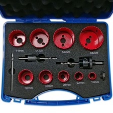 COFFRET DE 9 SCIE-CLOCHES BI-METAL POUR ELECTRICIENS ET PLOMBIERS DE 19 à 64 mm