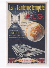 PUBLICITE: gargouille, diable, la lanterne tempête A.L.G. éclaire le monde -