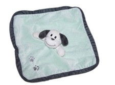 Doudou plat chien - bleu, vert