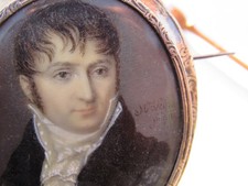 XVIII - Broche Reliquaire Cheveux - Peinture miniature sur Monture ARGENT signé