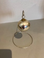 BELLE BOULE DE NOËL / SAPIN EN VERRE ÉGLOMISÉ GOETZENBRUCK ARGENTÉE XIX S