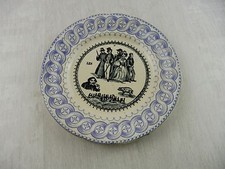 Ancienne assiette rébus, Choisy le Roi, 25, les grands mangent les petits