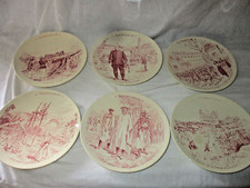 LOT 6 ASSIETTES PARLANTES UC Sarreguemines MADAGASCAR COLONIES ,MILITARIA  TBE