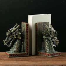 Serre-livres en résine représentant un dragon occidental, lot de 2, 10,7 x 7,9
