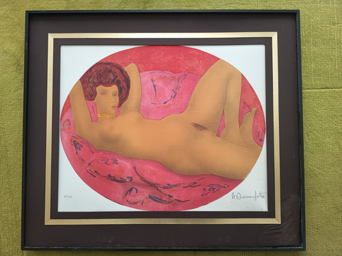 Grande lithographie feminin - lithographie, nu