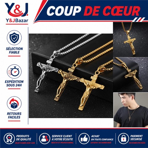 Collier croix premium plaqué - croix,