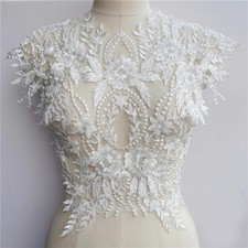 Mariage Robe Corsage Dentelle Applique Perlé Broderie Fleur Patch DIY Loisirs