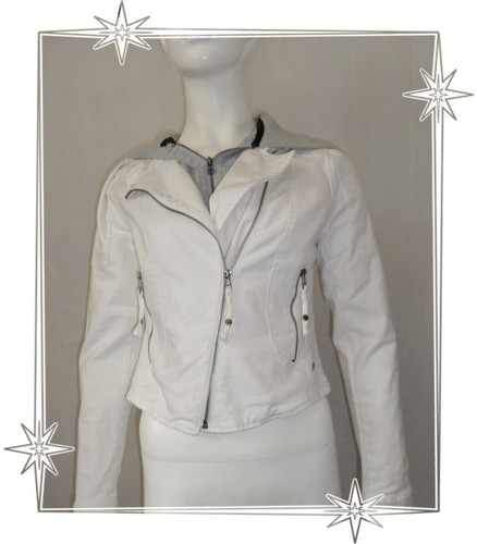 Blouson en jean blanc - b,