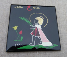 PLAQUE CÉRAMIQUE PRÉNOM - SAINT ÉRIC - SIGNÉE MF LÉVRIER - BAPTÊME, NAISSANCE