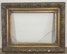 Cadre ancien à clés doré et sculpté 8P Feuillure: 33,5 x 47 cm Vue: 33 x 46 cm