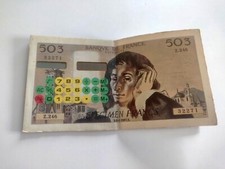 Billet de 500 francs Pascal Calculatrice vintage solaire répertoire téléphonique