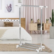 Porte-vêtements autoportant, organiseur de vêtements stable pour balcon,