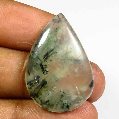 Prehnite gemme 28x19mm lisse - prehnite,