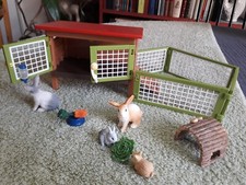 Ferme SCHLEICH : 42420 COMPLET - Clapier, enclos, lapins, carottes, salade ...