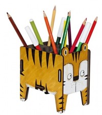tigre Pot à crayons kit en bois éco certifié10x20x10cm Werkhaus