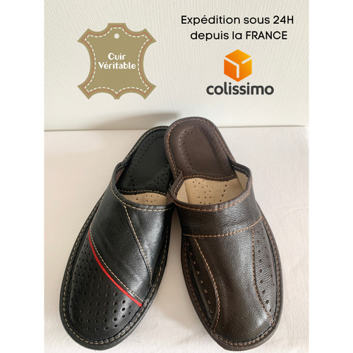 Pantoufles cuir hommes - en,