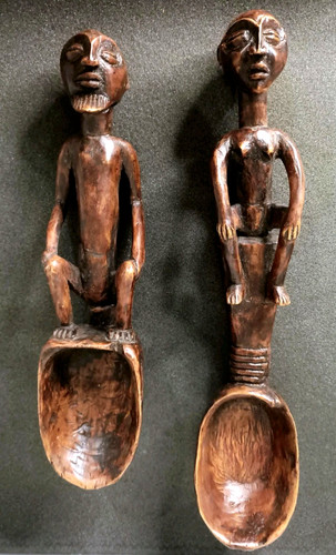 Ancienne paire cuillère - ancienne, de