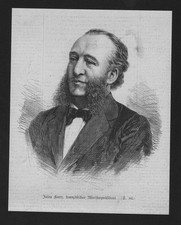 1884 - Jules Francois Ferry Ministre-Président Gravure Sur Bois Portrait