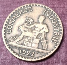 Pièce de monnaie 2 francs Chambres de commerce 1922 France