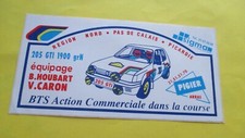 sticker vintage rallye Peugeot 205 GTI 1900 grN ( 10 cm / 20 cm )