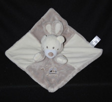 Doudou plat ours lapin beige