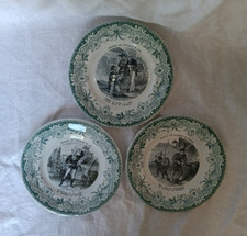 3 assiettes parlantes en faïence de Lunéville naissance