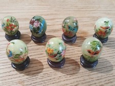 7 Vintage 1.5" Jade Stone Hand