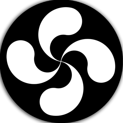 Croix basque blanche fond - fond, noir