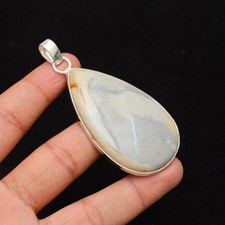 Pendentif bijoux fait main en argent sterling 925 pierre précieuse jaspe...