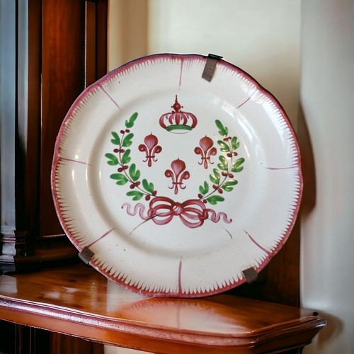 Assiette faience décor fleurs - faience,