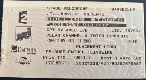 Billet concert rolling stones - rolling,
