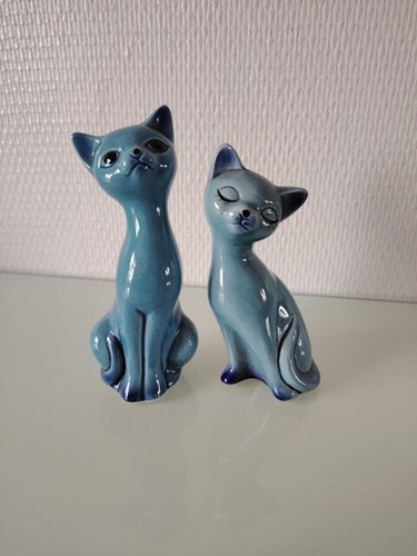 Chats bleu céramique - chats,