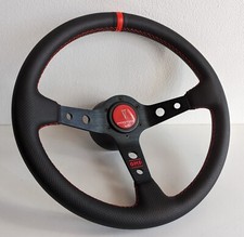 Volant compatible avec Pontiac Fiero Sport Deep Dish cuir rouge 1982-1989