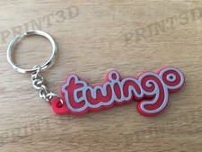 Porte clés / Keychain PVC souple Twingo monogramme logo coffre rouge/red
