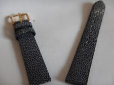 16 mm BRACELET GALUCHAT VÉRITABLE GRIS POLI FEMME RARE GRAIN HORS DU COMMUN