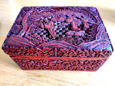 Boite en bois  cinnabar  laque