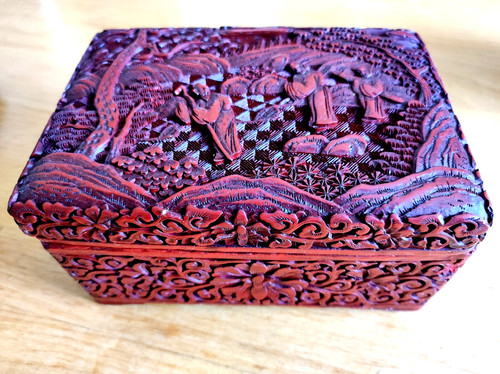 Boite bois cinnabar laque - boite,