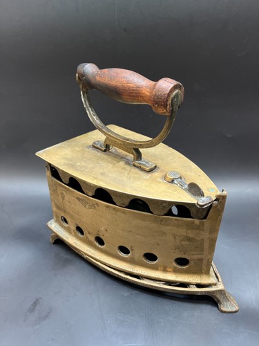Antique brass charcoal iron - antique,