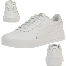Puma Carina L Baskets En Cuir Pour Femmes Blanches 370325 02