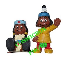 lot de 2 anciennes figurines YAKARI par Schleich Marlex 1984 fille arc en ciel